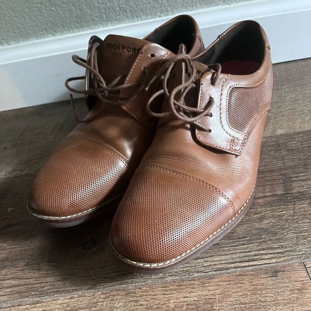 Rockport Blucher Cap-Toe brown Oxfords‎ size 9